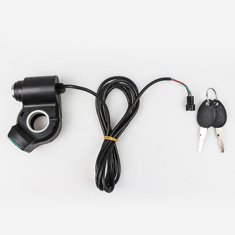 1Pcs Ebike Ignition Switch Lock Keys W/ Wire Electric Scooter Tricycle Vehicle Assembly Kit Universals Kick Scooter Accessories