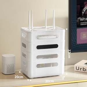 Caja de almacenamiento para enrutador <span class=keywords><strong>Wifi</strong></span>, decodificador de TV, estante oculto, enchufe, organización de cables - Product Image 4