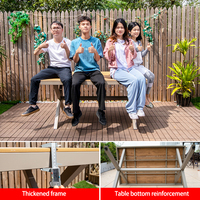 Ensemble de table et chaises de patio en WPC moderne de qualité supérieure, mobilier de salle à manger pour conversation, vente en gros d'usine