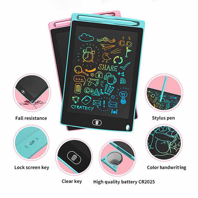 Colorful LCD Writing Tablet for Kids Magic Blackboard Digital Learning Toy Drawing Writing Tablet