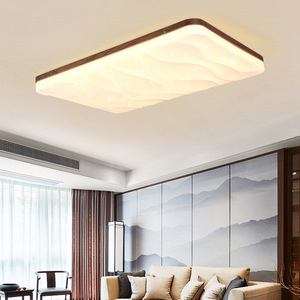 Lámpara de <span class=keywords><strong>Techo</strong></span> para Sala de Estar de Madera de Nogal, Espectro Completo Sólido, Ultrafina, Estilo Chino Moderno, Anti-Luz Azul para Dormitorio - Product Image 2