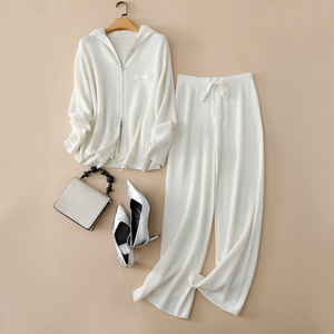 נשים אופנה קשמיר קרדיגן קפוצ 'ון ומכנסיים יוקרה - Product Image 2