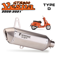 Pour Piaggio Vespa gts250 gts300 2007- 2017 2018 2019 2020 modification de moto tuyau d'échappement en acier inoxydable