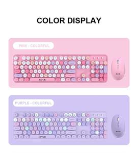 Nouveau Kit <span class=keywords><strong>Clavier</strong></span> et <span class=keywords><strong>Souris</strong></span> Mécanique <span class=keywords><strong>Rétro</strong></span> AULA AC306 104 Touches <span class=keywords><strong>Sans</strong></span> <span class=keywords><strong>Fil</strong></span> <span class=keywords><strong>Rétro</strong></span><span class=keywords><strong>éclairé</strong></span> RVB pour Dropshipping - Product Image 2