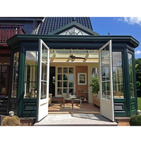 Moderna Terraza Acristalada Ecológica con Techo Plano y Puertas Corredizas de Vidrio, Marco de Aluminio para Uso en Villas, Supermercados y Apartamentos, 6mX8m