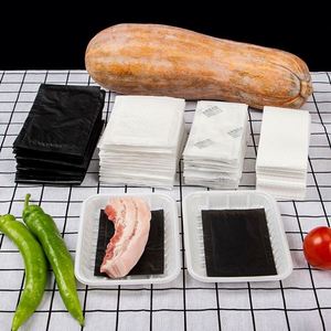 Tampon absorbant jetable blanc/noir pour viande, poisson, volaille, fruits de mer et légumes, écologique et de qualité alimentaire - Product Image 5