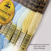 Fil à broder 100% polyester mercerisé haute ténacité, 6 brins, 8m par pelote, 36/50/100 couleurs, ensemble fixe pour point de croix