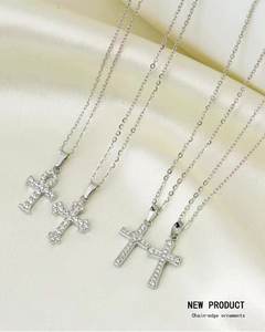 Özel kadın klasik kelebek küba bağlantı kolye paslanmaz çelik zincir nişan için zirkon nazarlık altın kaplama ile - Product Image 4