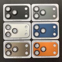Protection d'écran en verre trempé intégral avec protection d'objectif d'appareil photo en métal pour iPhone 18 17 16 15 14 13 Pro Max