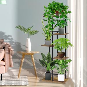 <span class=keywords><strong>Support</strong></span> de plante de balcon de salon intérieur en métal à cinq niveaux <span class=keywords><strong>Support</strong></span> extérieur en métal pour pots de fleurs de jardinage - Product Image 2
