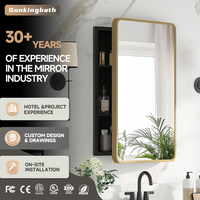 Armoire de salle de bain minimaliste et durable, miroir avec cadre en aluminium, armoire à pharmacie, miroir de salle de bain, installation facile, armoires miroir