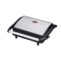 Grill électrique panini avec plaque 4 tranches, plateau anti-goutte, pour steaks, petit-déjeuner, machine à sandwichs antiadhésive, poêle à steak
