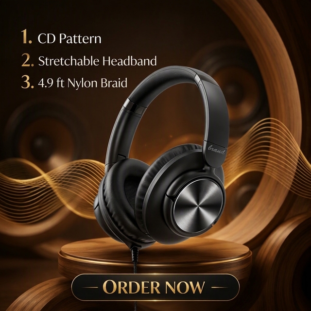 Hot-selling Wired Over-Ear Headphones Music Headset for Computer Minimalist Style