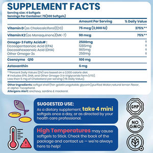 OEM/ODM VENTE CHAUDE – Huile de poisson Oméga-3 triple force haute pureté en gélules molles avec Vitamine D3 pour la santé immunitaire et articulaire - Product Image 6