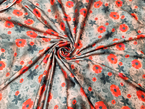 Smooth Printed 100% <b>Polyester</b> Satin <b>Fabric</b> Multicolor for Sewing DIY Crafts Wedding Dress Soft Shiny Creative Design - Product Image 6