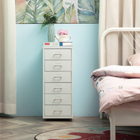 Commode de rangement latérale moderne en métal style Helmer à 5 tiroirs verrouillables avec rangement multi-tiroirs pour chambre et salon