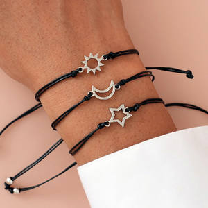 Regalo de Amistad Luna Sol Estrella Encanto Pulsera Regalo para el mejor amigo Hermana Pinky Swear <span class=keywords><strong>Promise</strong></span> Pareja Pulseras - Product Image 5