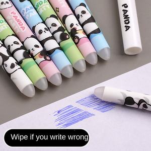 Neuer Panda Radierbarer Gelstift aus Kunststoff, Schnelltrocknend, Schwarze/Blaue Tinte, Niedliches Design, Kappe mit Radiergummi, Wasserbasierte Tinte - Product Image 3