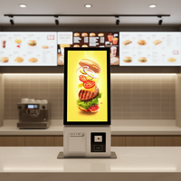 Kiosque de commande et de paiement en libre-service avec écran de 21,5 pouces, fenêtres en verre trempé, Windows 10, pour restaurant