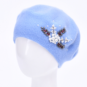 Automne noël doux enfants enfants filles garçons tricot chapeau Double couche couleur Pure hiver laine cachemire tricoté <span class=keywords><strong>béret</strong></span> chapeau pour bébé - Product Image 1