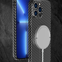 Koolstofvezel Magnetische Schokbestendige Case Voor Magsafe Iphone 16 15 14 13 Pro Max Plus 16pro 15pro I16 Magneet Mac Safe Bumperhoes