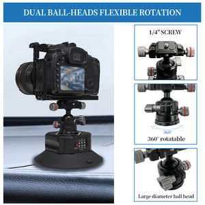 Vente chaude 6 pouces automatique aspirateur voiture ventouse 360 degrés <span class=keywords><strong>panoramique</strong></span> rotule support pour DSLR <span class=keywords><strong>Photo</strong></span> Studio accessoires - Product Image 6