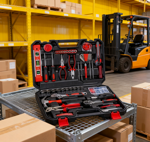 مجموعات أدوات يدوية أمريكية متوفرة للهدايا المنزلية، صناديق أدوات، أدوات للكهربائيين والنجارين، مجموعات إصلاح يدوية متنوعة - Product Image 3