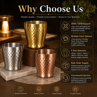 304 RVS vacuüm geïsoleerde gehamerde mok met aangepast logo, metalen drinkbeker voor restaurant, hotel, bar, buffet, banket, catering