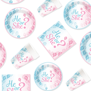 DAMAI Baby Shower Theme <b>Disposable</b> Dessert Dinner Paper Plates Cup Napkin with Boy or Girl Tableware Set for Party Supplies - Product Image 4