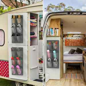 12 Large Mesh Pockets Closet Door Hanging Shoe Rack Organizer Shoe Holder or Camper RV Shoe <b>Storage</b> - Product Image 3
