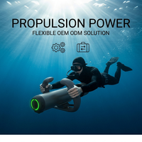Scooter sous-marin électrique portable compact gris métallisé à commande par bouton-poussoir LED, propulseur de natation sous-marine, directement de l'usine