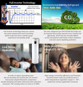 Calentador de Agua de Alta Temperatura con Bomba de Calor Todo en Uno, IPX4 Clase R134A/R290, 160-500L, Venta Directa de Fábrica - Product Image 5