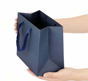 Bolsas de Regalo de Papel Recubierto con Logotipo Impreso Personalizado, Bolsas de Compras con Asas de Cinta, Relieve, para Promoción en Supermercados - Product Image 3