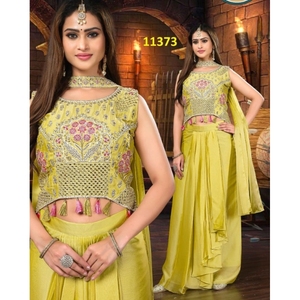 Conjunto de Lehenga Choli de Diseñador para Mujer, con Dupatta, para Bodas, Celebraciones Festivas, Tradicional y Étnico - Product Image 3