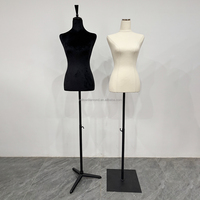 Mannequin de couture demi-corps féminin avec queue, personnalisable en couleur, pour la confection de vêtements et la drapage