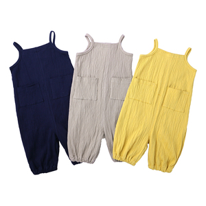 Ropa para niños pequeños en general niñas mono de bebé sin mangas de <span class=keywords><strong>lino</strong></span> ropa para niños niñas mamelucos - Product Image 6