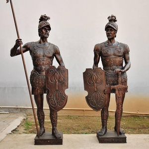 Statue de Chevalier en Bronze Métallique pour Jardin Extérieur, Sculpture Personnalisée avec Bouclier et Épée en Laiton Coulé, <span class=keywords><strong>Prix</strong></span> de Gros Plus Bas - Product Image 1