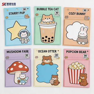 Bloc de Notas Adhesivas con Dibujos Animados Coloridos, 30 Hojas Cada Uno, Juego de Blocs de Notas Adhesivas para Uso en la Oficina y la Escuela - Product Image 1