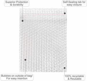 Custom Poly Bubble Clear Self-Seal Transparent Mail Packaging Bags for Supermarket Promotion - Product Image 3