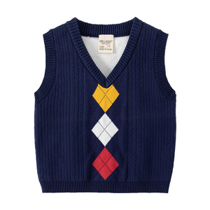 Automne nouveau pull à <span class=keywords><strong>col</strong></span> en <span class=keywords><strong>v</strong></span> à la mode pour enfants <span class=keywords><strong>gilet</strong></span> décontracté <span class=keywords><strong>gilet</strong></span> monochrome pour garçon à la mode - Product Image 2