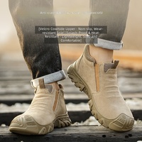 Chaussures de sécurité en cuir de vachette anti-choc, anti-perforation, 6KV, résistantes aux éclaboussures, résistantes à la chaleur, résistantes à l'usure, couleur bronzée