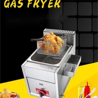 Freidora Comercial de Acero Inoxidable a Gas para Papas Fritas Estilo KFC y Pollo con Cesta
