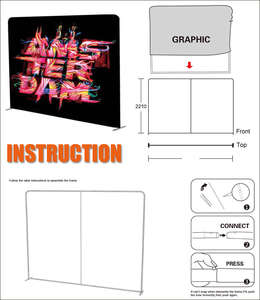 Nouveau design personnalisé de toile de fond en forme de S support de tissu de tension taie d'oreiller impression par transfert de chaleur bannière pop-up toile de fond - Product Image 4