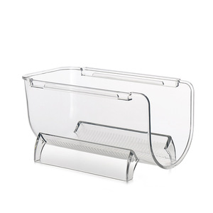 Supporto per organizzatore di stoccaggio per portabottiglie per vino in plastica trasparente impilabile in confezione da 4 pezzi di frigorifero ecologico senza BPA - Product Image 6