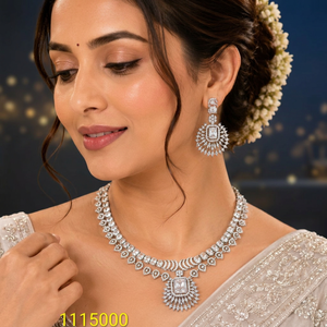 High-End American Diamond CZ Bridal Jewelry Set Emerald Cut <b>Ruby</b> Red Crystal Centerpiece Collar <b>Necklace</b> Set for Party Wear - Product Image 2