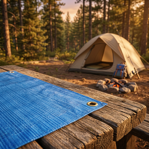 Lightweight Blue Color Quality Outdoor Coated Tear Resistance PE Tarpaulin Waterproof floor covering dust covering picnic sheet - Product Image 3