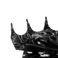 Combinaison élégante en latex naturel de 0,4 mm d'épaisseur, faite à la main, pour femmes, avec robe, leggings et boucle.