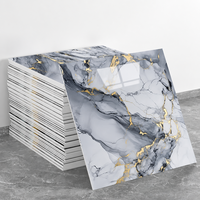 Autocollant mural en PVC imperméable de style moderne 30*60cm, effet marbre brillant, vinyle mousse 3D, décoration intérieure, papier peint autocollant à peler et coller