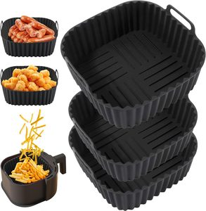 Doublure carrée réutilisable en silicone pour friteuse à air, 100 % alimentaire, sans BPA, pour four de cuisine - Product Image 1