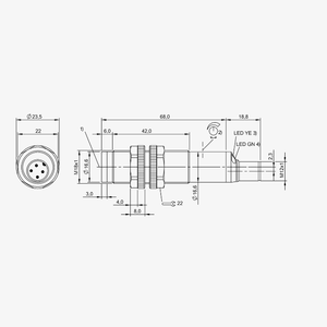 MT-balluff Mirror reflection photoelectric SENSOR (พร้อมตัวกรองโพลาไรซ์) BOS00H8 18K-PS-1LQK-E5-C-S4 BOS - Product Image 3